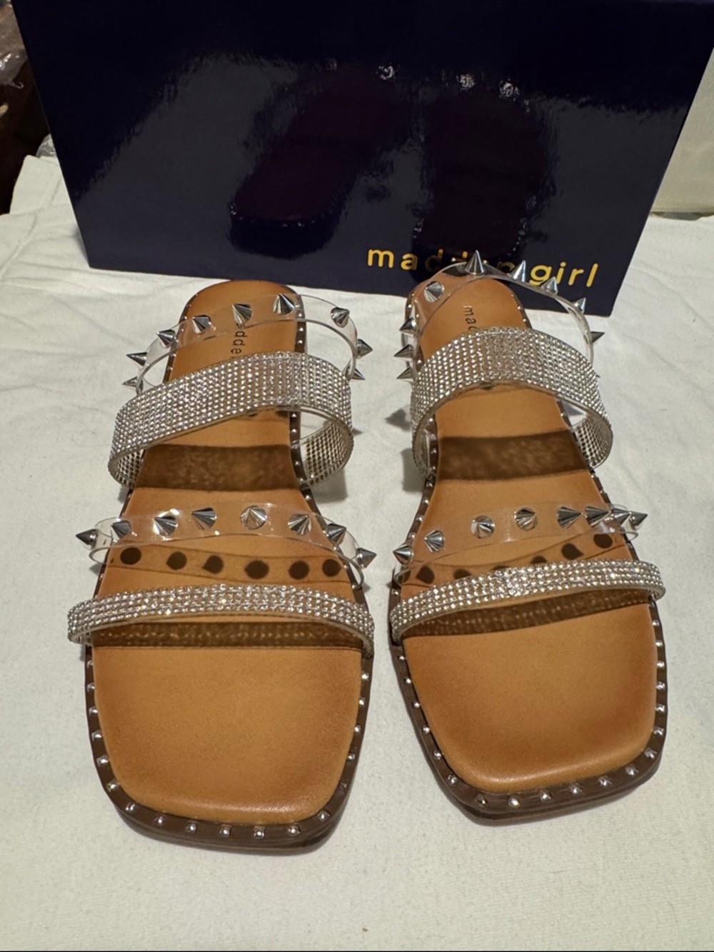 NIB madden girl clear sandals.